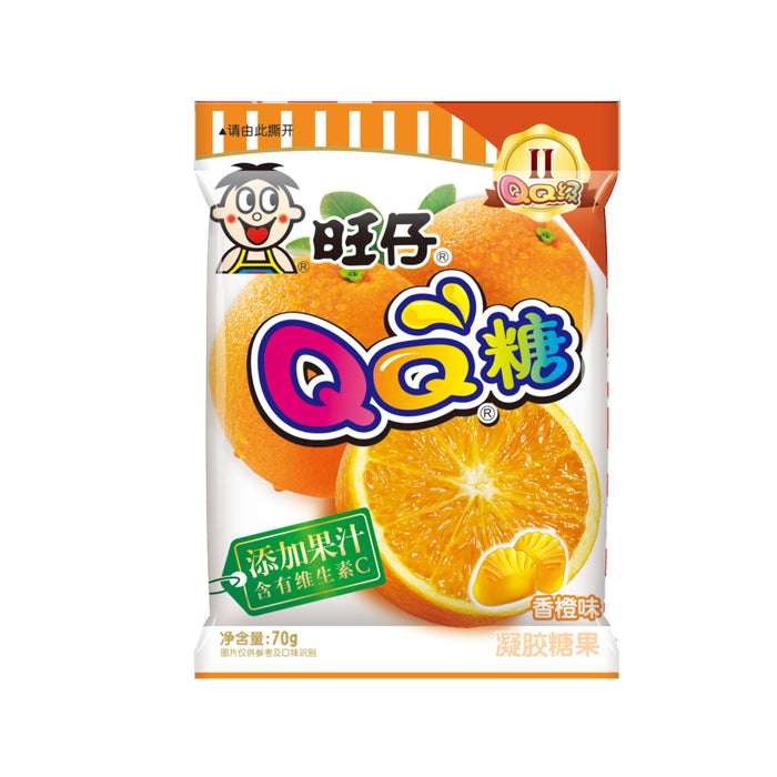 WANT WANT QQ ORANGE SOFT GUMMY CANDY 70G 旺仔QQ糖(香橙味)
