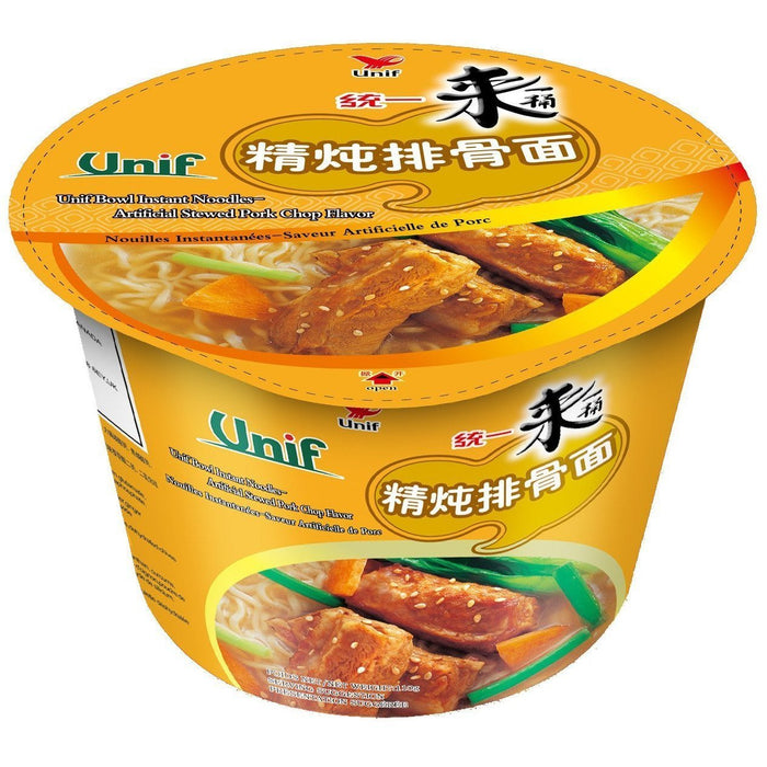 UNIF STEWED PORK CHOP FLAVOR NOODLE BOWL 统一桶装精炖排骨面