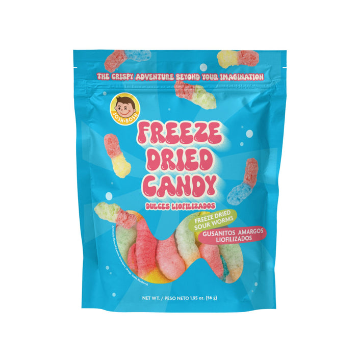 POCAS JOSH BOSH SOUR WORMS FREEZE DRIED CANDY 56G