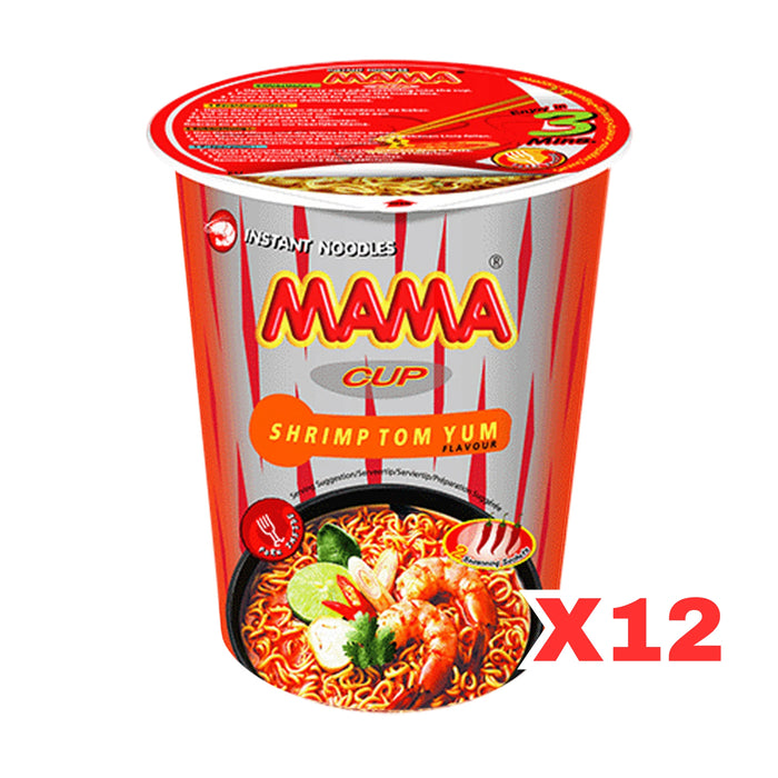 MAMA SHRIMP TOM YUM NOODLE CUP 70G, CASE OF 12