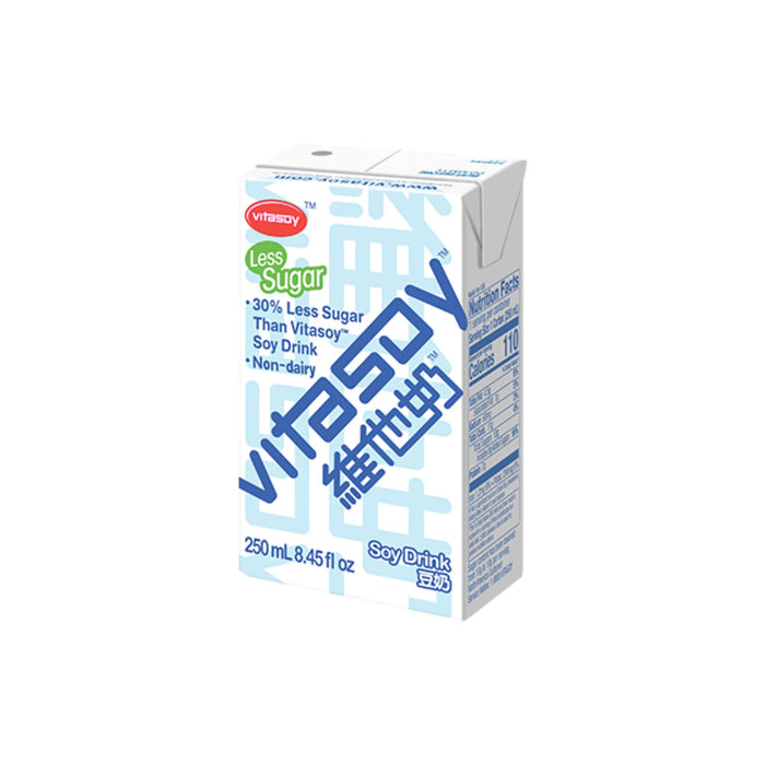 VITASOY REGULAR LESS SUGAR SOY DRINK, Pack of 6