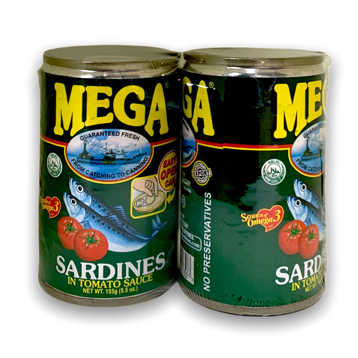 MEGA SARDINES IN TOMATO SAUCE - TWIN PACK 2X155G