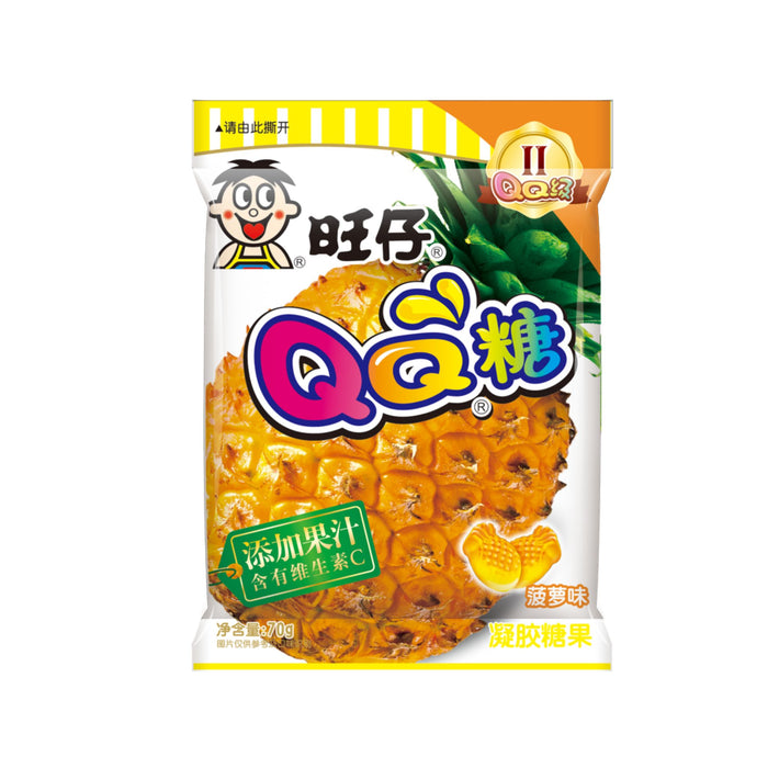 WANT WANT QQ PINEAPPLE SOFT GUMMY CANDY 70G 旺仔QQ糖(菠蘿味)