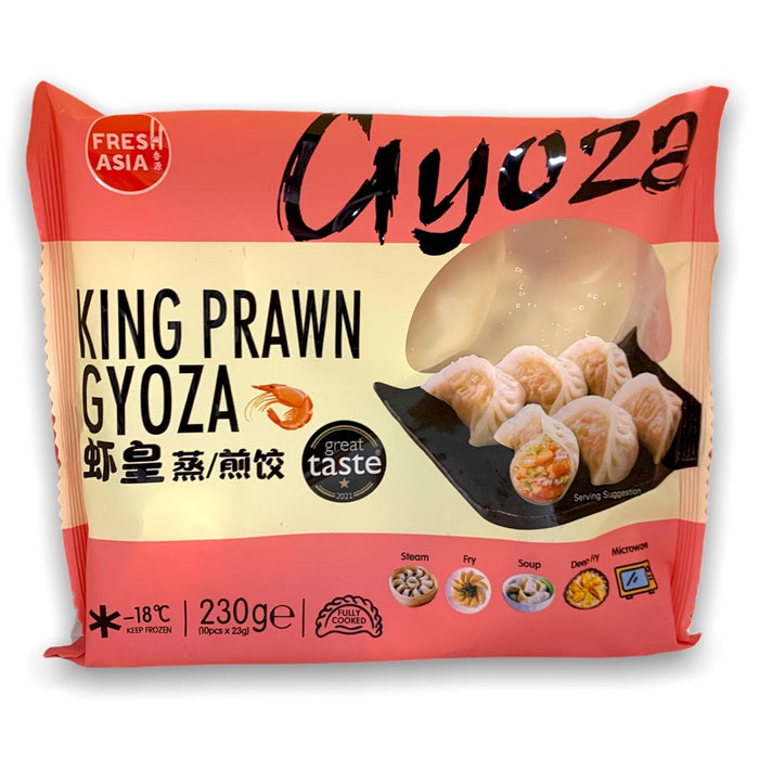 FRESH ASIA STEAMING / PANFRY KING PRAWN GYOZA 230G 香源虾皇蒸/煎饺