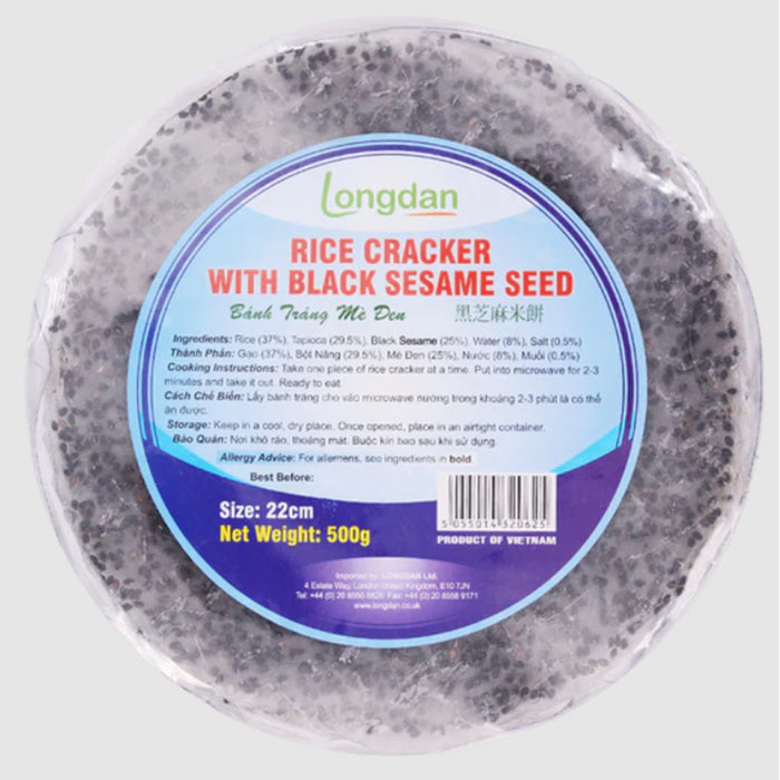 LONGDAN RICE CRACKER WITH BLACK SESAME 22CM - 500G