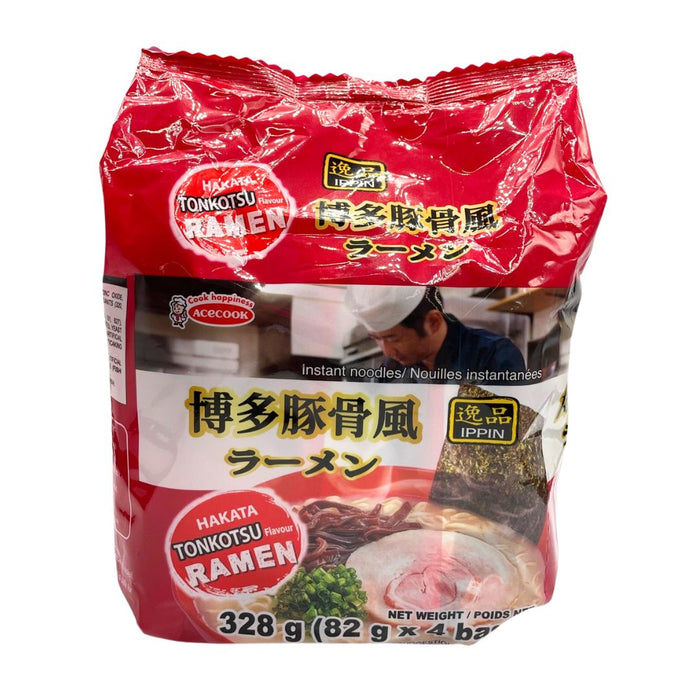 ACECOOK HAKATA TONKOTSU RAMEN, PACK OF 4 逸品博多豚骨風拉麵 (4包裝)