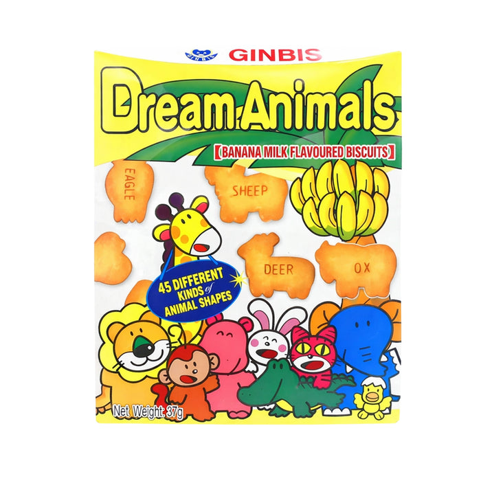 GINBIS DREAM ANIMALS BANANA MILK BISCUIT 37G