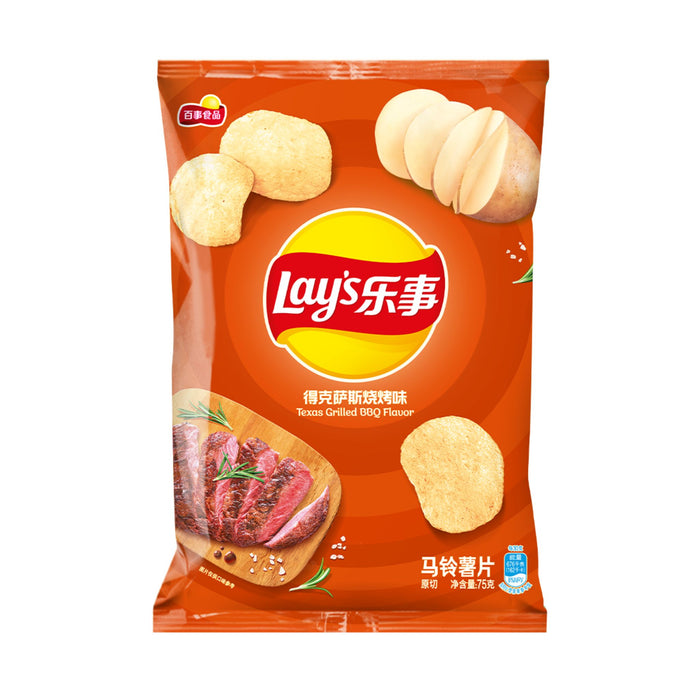 LAY'S TEXAS GRILLED BBQ FLAVOUR POTATO CRISPS 70G