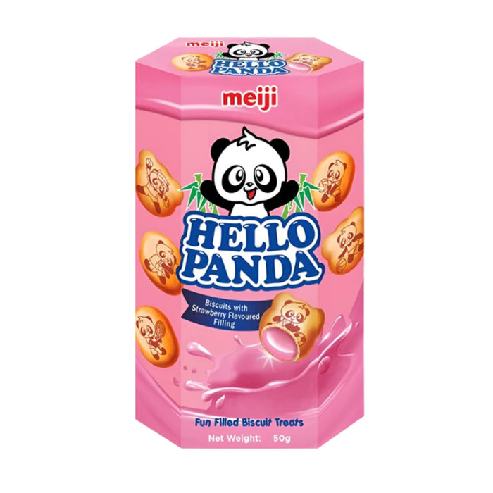 MEIJI HELLO PANDA STRAWBERRY BISCUIT 50G