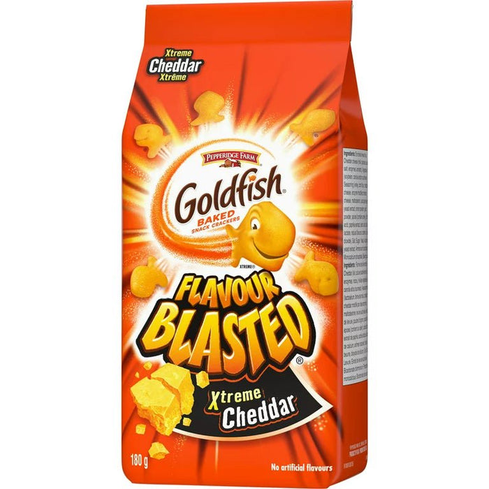 GOLDFISH XTREME CHEDDAR FLAVOUR BAKED SNACK CRACKERS - 180G