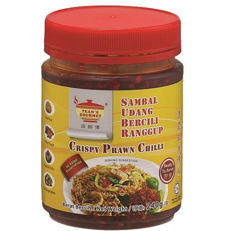 TEAN'S GOURMET CRISPY PRAWN CHILLI 240G 田师傅虾香脆虾米辣椒