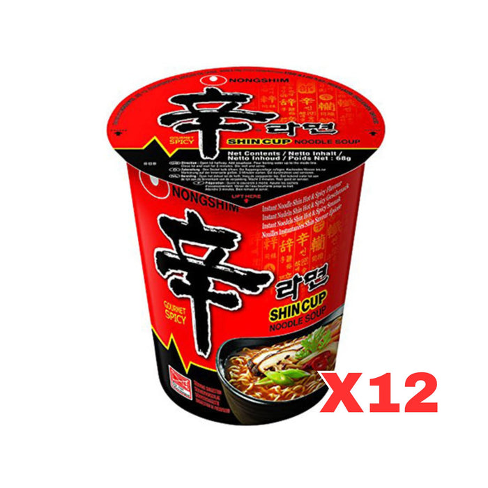 NONGSHIM SHIN RAMYUN CUP NOODLE 86G, CASE OF 12