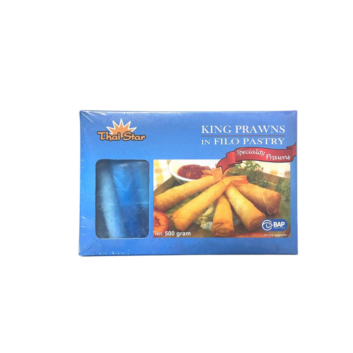 THAI STAR FILO KING PRAWN ROLLS 500G