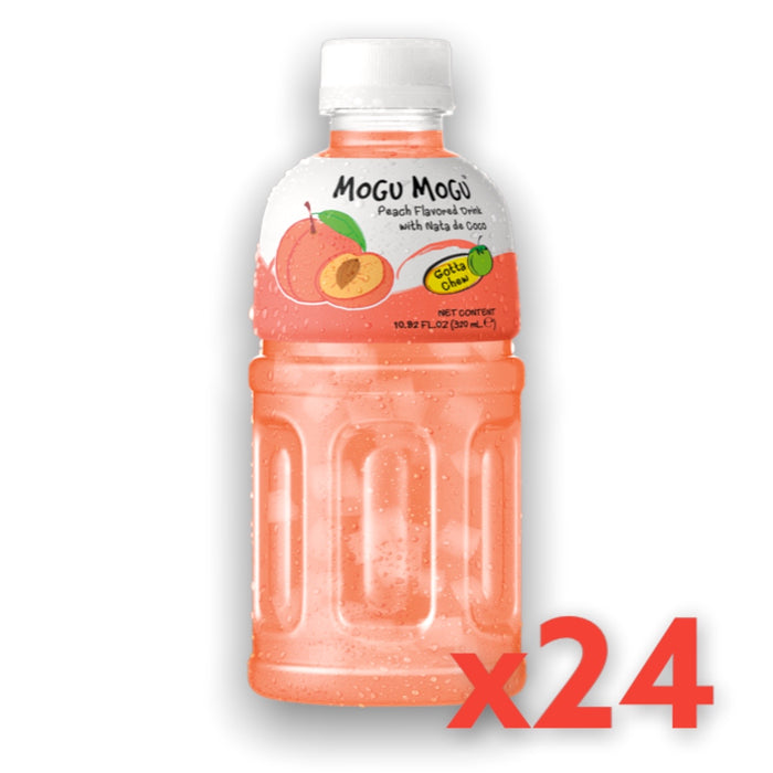 MOGU MOGU PEACH FLAVOUR NATA DE COCO DRINK, CASE OF 24