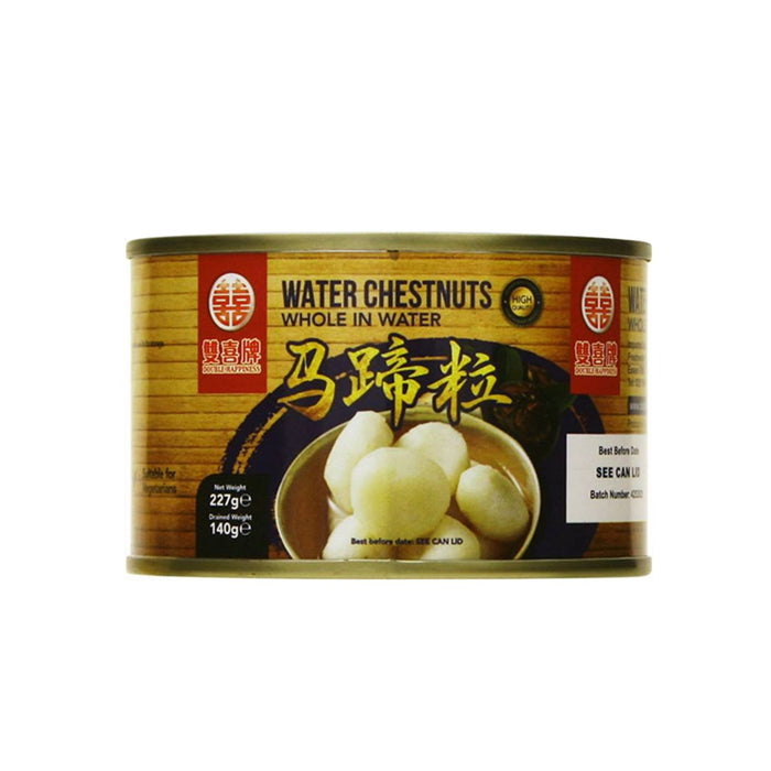 DOUBLE HAPPINESS WHOLE WATER CHESTNUTS IN WATER 227G