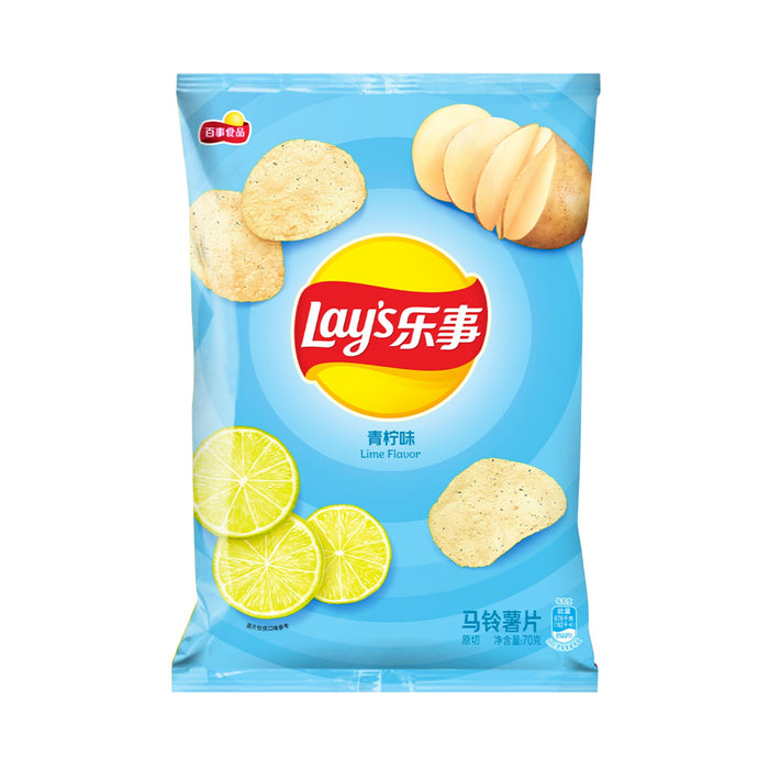 LAY'S LIME POTATO CRISPS 70G 乐事青柠味薯片
