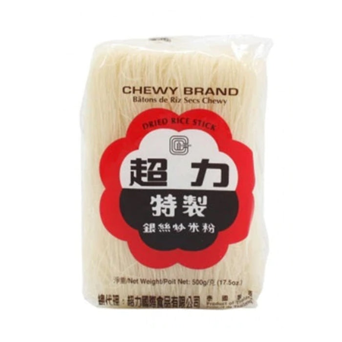 CHEWY DRIED RICE STICKS NOODLES 500G 超力特製銀絲炒米粉