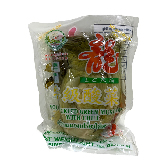 LENG HENG PICKLED GREEN MUSTARD WITH CHILLI - 350G 龍興特級酸菜 - 辣味
