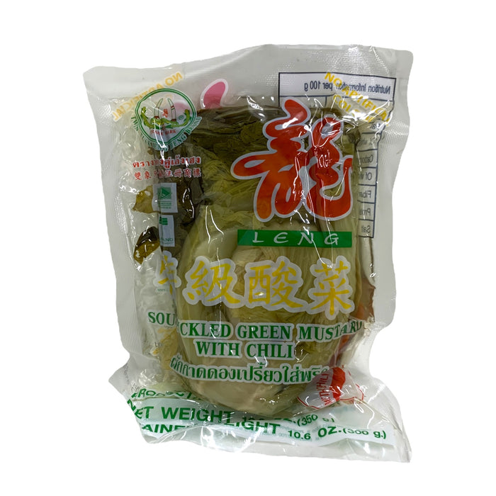 LENG HENG PICKLED GREEN MASTARD AND CHILLI - 350G 龍興特級酸菜 - 辣味