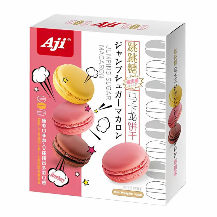 AJI POPPING CANDY STRAWBERRY MACARON 133G