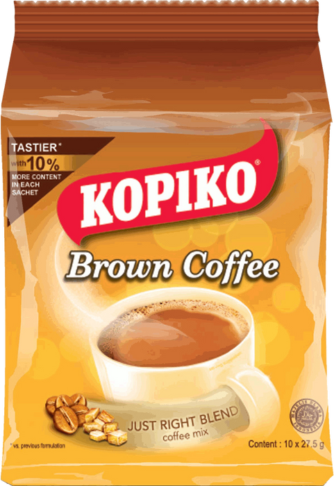 KOPIKO BROWN COFFEE FLAVOUR INSTANT COFFEE MIX - 10 SACHETS X27.5G