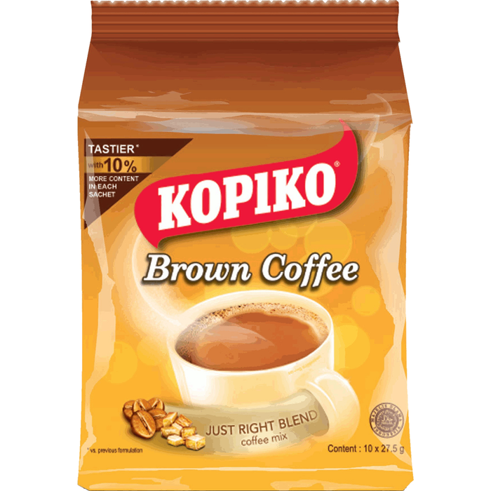 KOPIKO BROWN COFFEE FLAVOUR INSTANT COFFEE MIX - 10 SACHETS X27.5G