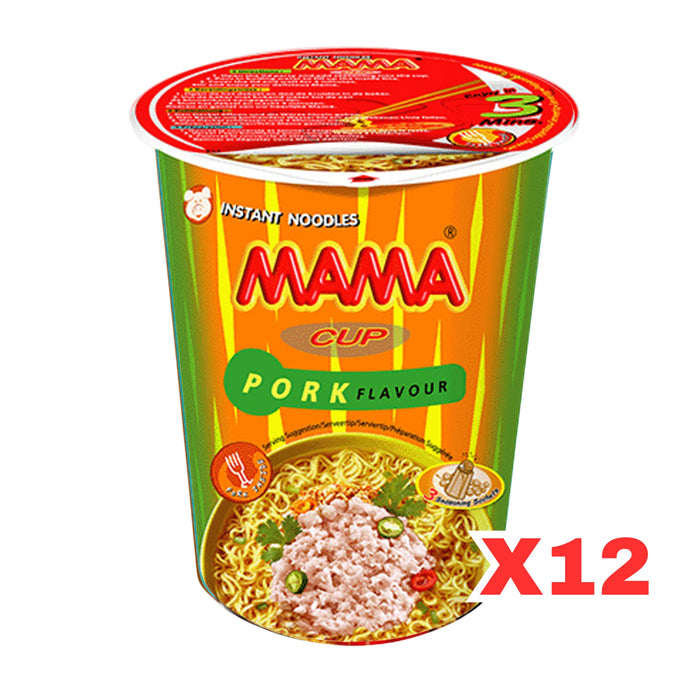 MAMA PORK CUP NOODLE, CASE OF 12