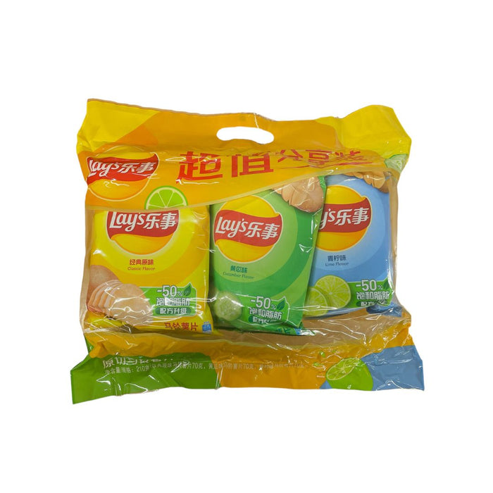 LAY'S TRIPLE PACK: CLASSIC, LIME & CUCUMBER 70G X 3