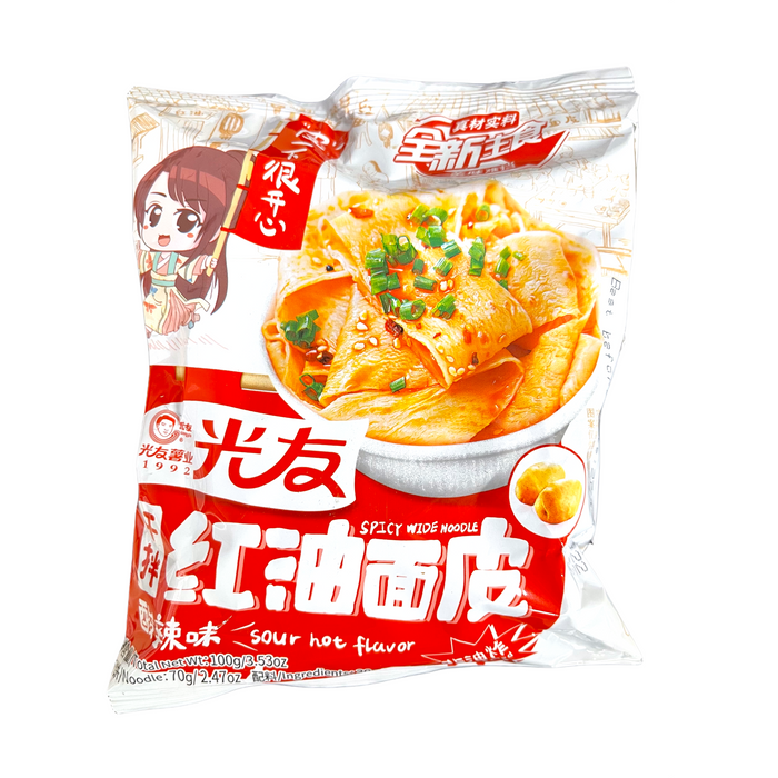 GUANGYOU HOT DUMPLING PASTRY INSTANT NOODLE 100G 光友 酸辣味红油面皮