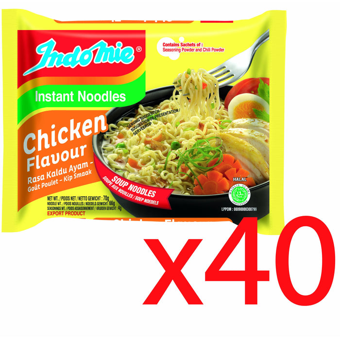 INDOMIE CHICKEN FLAVOUR INSTANT NOODLES 70G, Case of 40