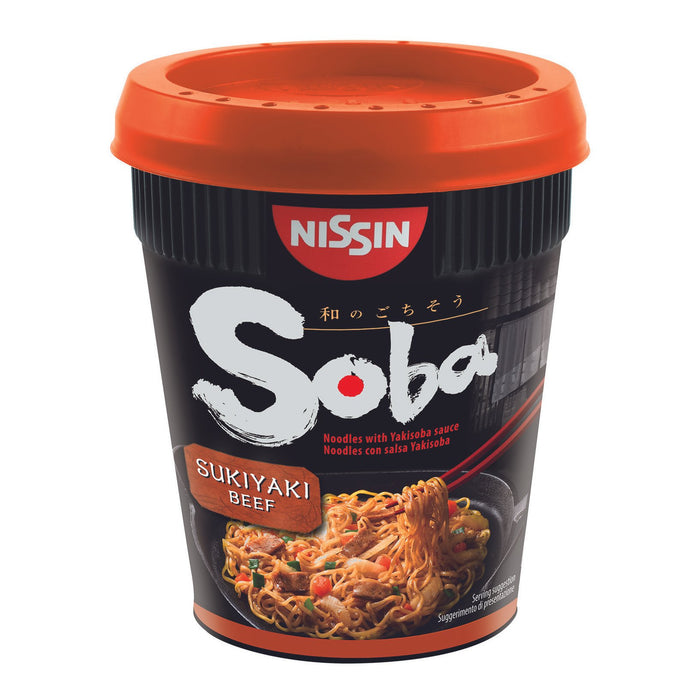 NISSIN SUKIYAKI BEEF SOBA NOODLE CUP 89G