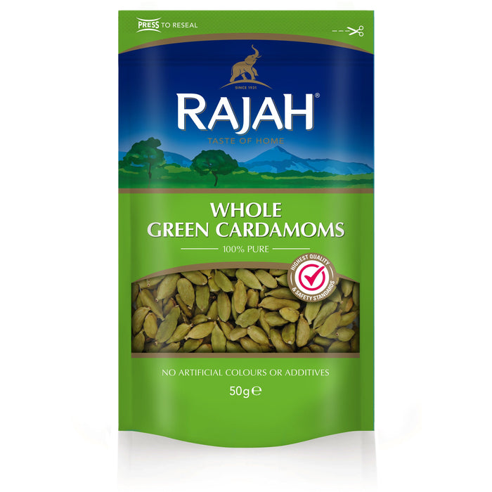 RAJAH WHOLE GREEN CARDAMOM 50G
