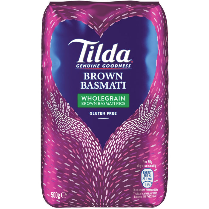 TILDA WHOLEGRAIN BROWN BASMATI RICE 500G
