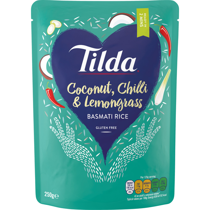 TILDA COCONUT CHILLI & LEMONGRASS BASMATI RICE 250G