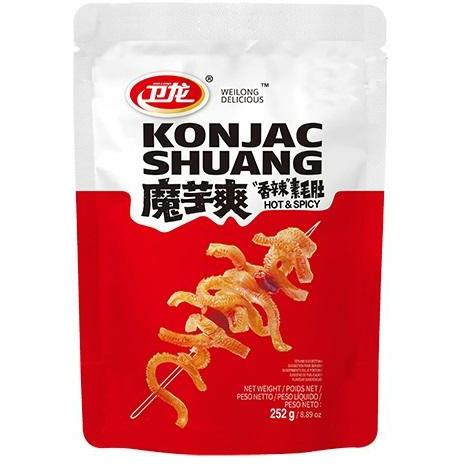 WEI LONG HOT FLAVOUR KONJAC STRIPS 252G 衛龍魔芋爽-香辣味