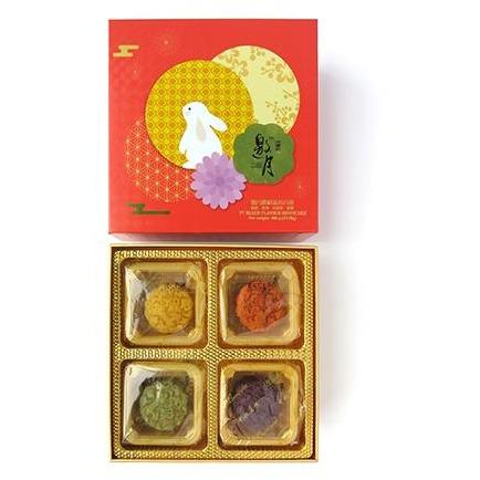 YAO YUE MIXED FLAVOUR MOONCAKE 400G 邀月繽紛流心月餅 (奶黃, 百香果, 藍莓芝士, 紫薯)