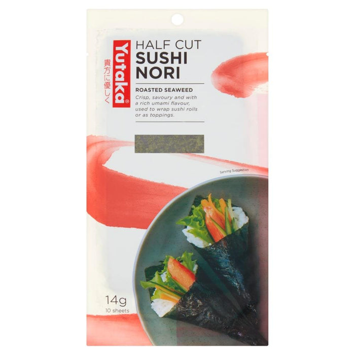 YUTAKA ROASTED SUSHI NORI HALF SHEETS 14G