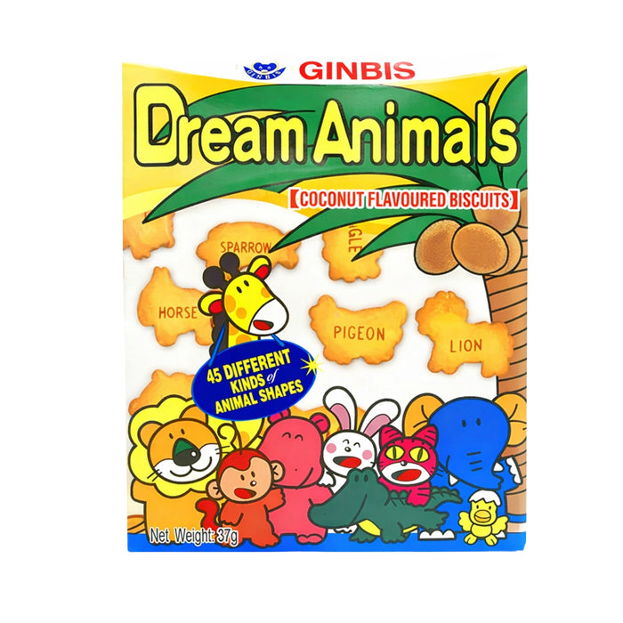GINBIS DREAM ANIMALS COCONUT BISCUIT 37G