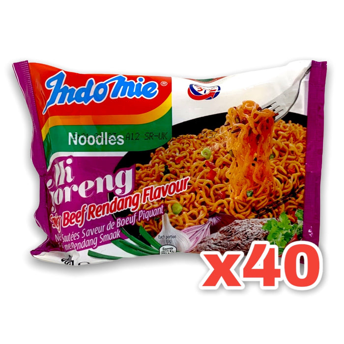 INDOMIE GORENG SPICY BEEF RENDANG FLAVOR 80G, CASE OF 40 营多捞面-辣牛肉味
