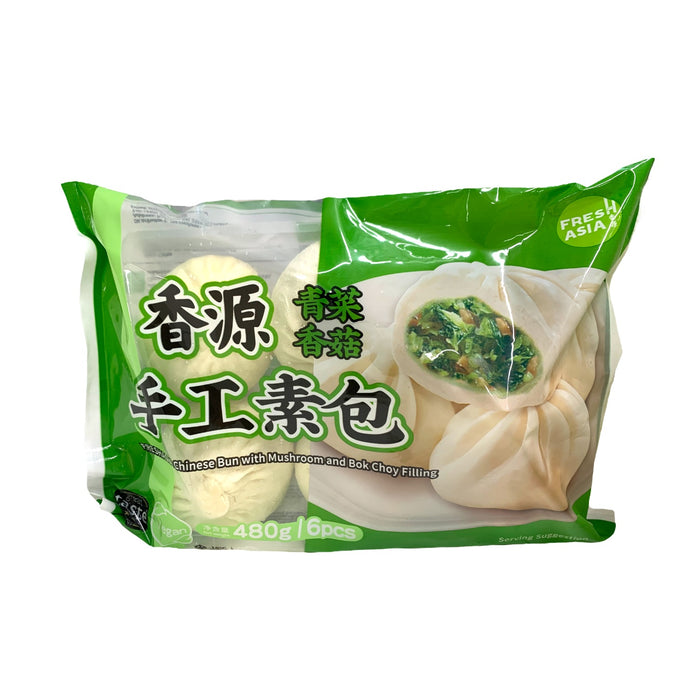 FRESH ASIA ZEN BUN 蘑菇綠菜480G 香源青菜香菇手工素包