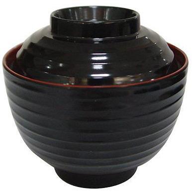 RED & BLACK MISO SOUP BOWL 98X95MM 日式味噌湯碗