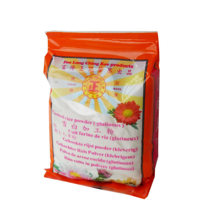 FOO LUNG CHING KEE COOKED GLUTINOUS RICE FLOUR 400G 富隆正記雪白加工粉