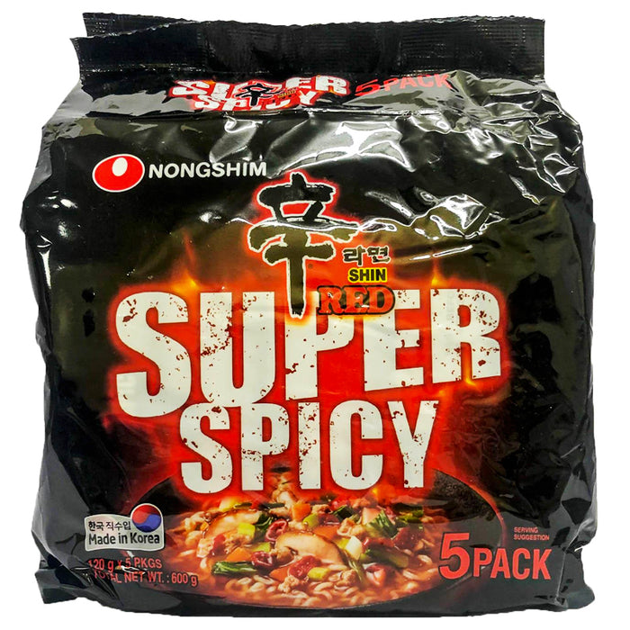 NONGSHIM SHIN RED SUPER SPICY, Pack of 5