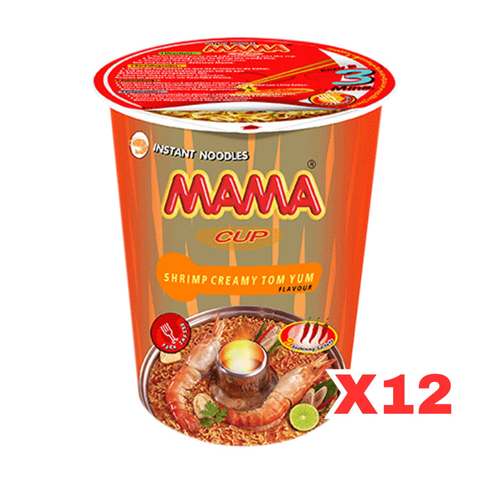 MAMA SHRIMP CREAMY TOM YUM NOODLE CUP 70G, CASE OF 12