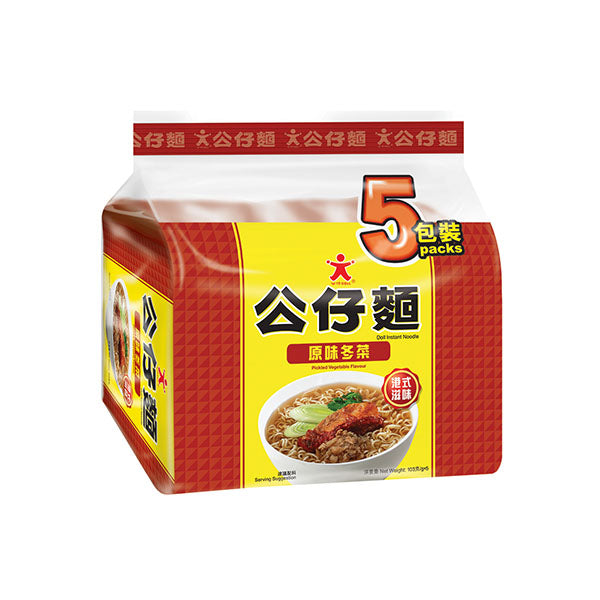 DOLL PICKLED VEGETABLE FLAVOUR, Pack of 5  公仔麵 (冬菜味)