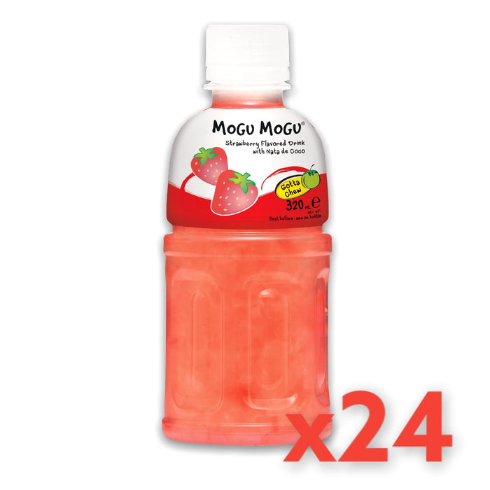 MOGU MOGU STRAWBERRY NATA DE COCO DRINK, CASE OF 24