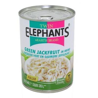 TWIN ELEPHANTS PULLED JACKFRUIT IN BRINE 540G (青菠蘿蜜)