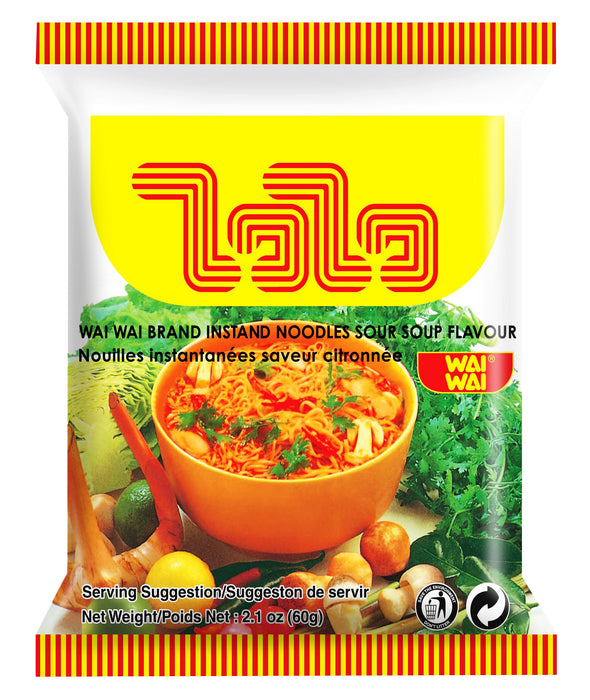 WAI WAI TOM YUM SOUR SOUP INSTANT NOODLE - 60G