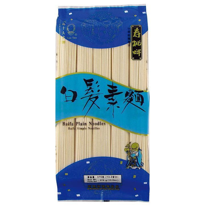 SAU TAO Baifa Plain Noodle 375G 壽桃白髮素麵