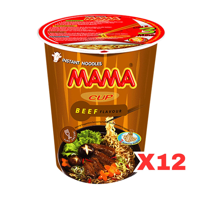 MAMA BEEF CUP NOODLES 70G, CASE OF 12